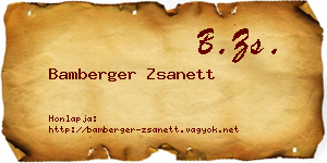 Bamberger Zsanett névjegykártya